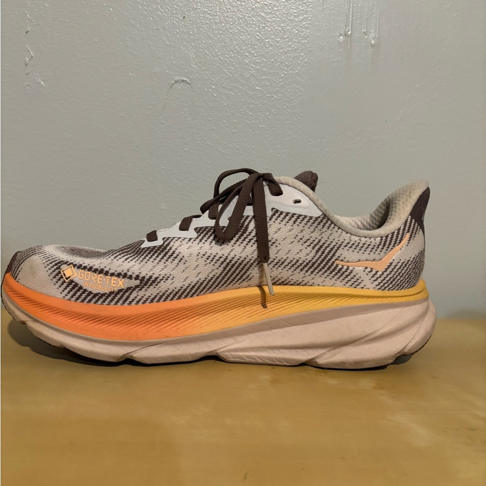 Hoka Athletic Shoes with Orange and Brown Highlights Clifton 9 GTX - Picture 7 of 8